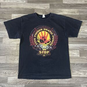 Five Finger Death Punch Band Shirt Men’s Large Double Sided 2008 Black Crewneck